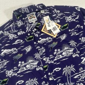 NWT Reyn Spooner Mens 2XL Purple Tampa Bay Rays Cooperstown Collection MLB Shirt